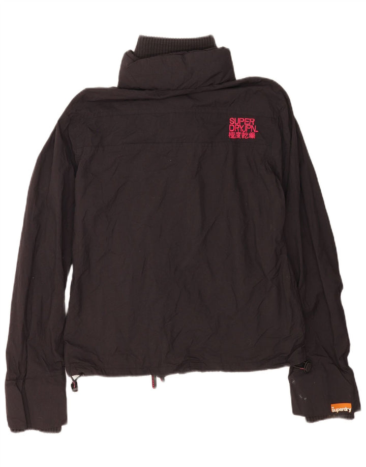 Superdry Graphic Windbreaker Jacket til kvinder UK 16 Stor sort nylon