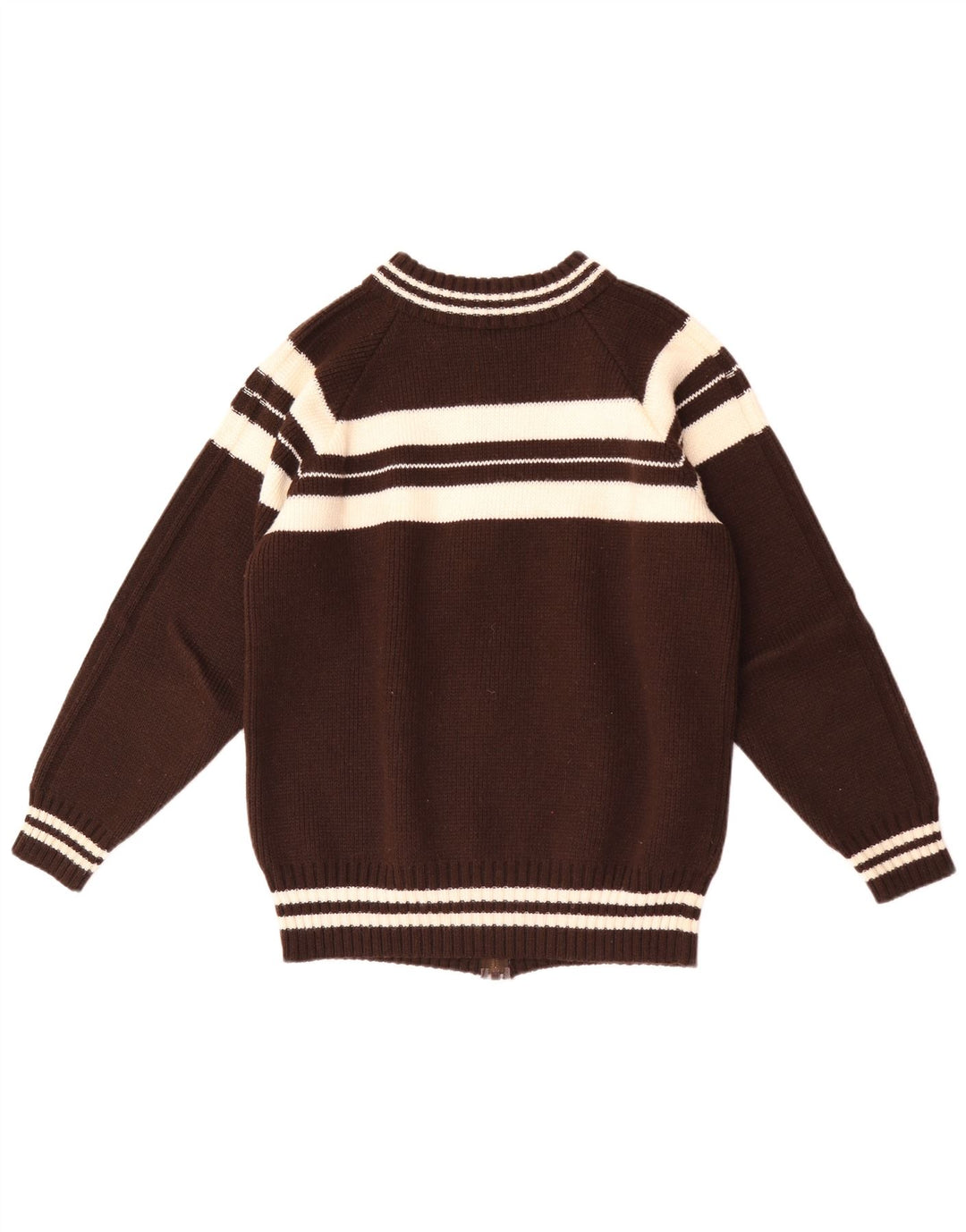 Vintage herre cardigan sweater lille brun stribet