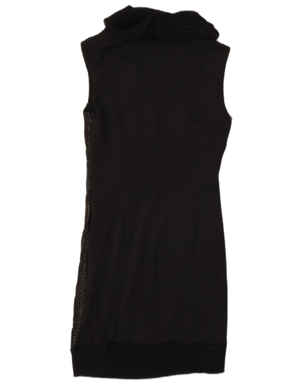 Rinascimento Dame Roll Neck Ærmeløs Jumper Dress UK 12 Medium Black