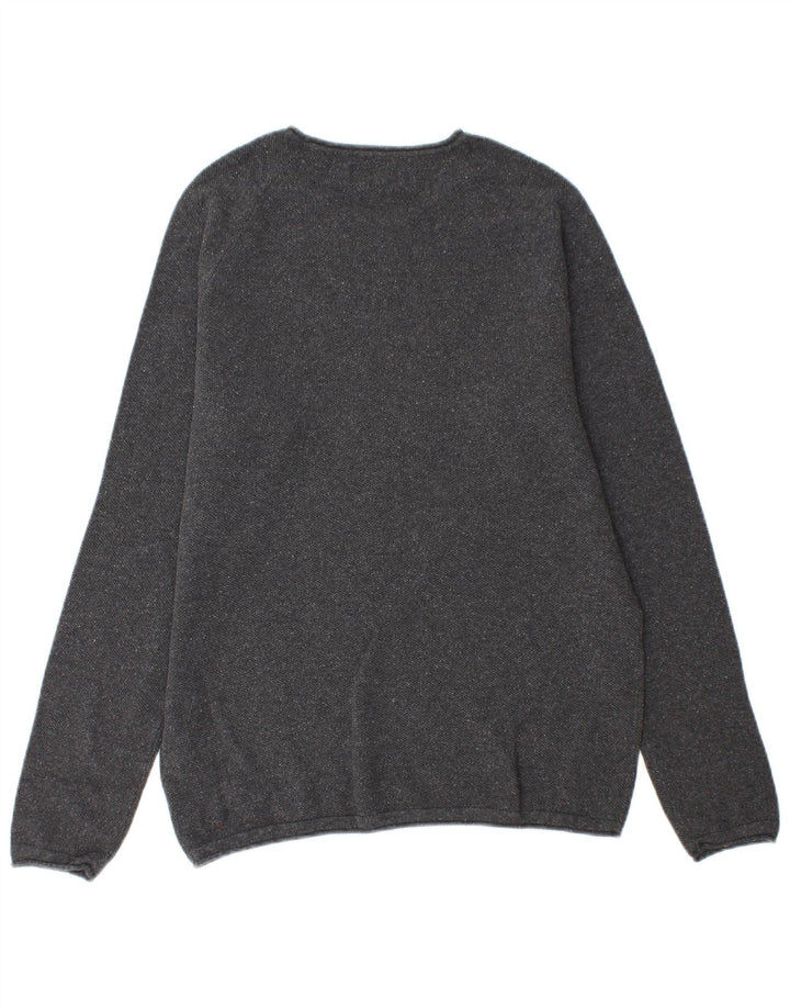 Jack & Jones Herre sweater med rund hals, mellemgrå bomuld