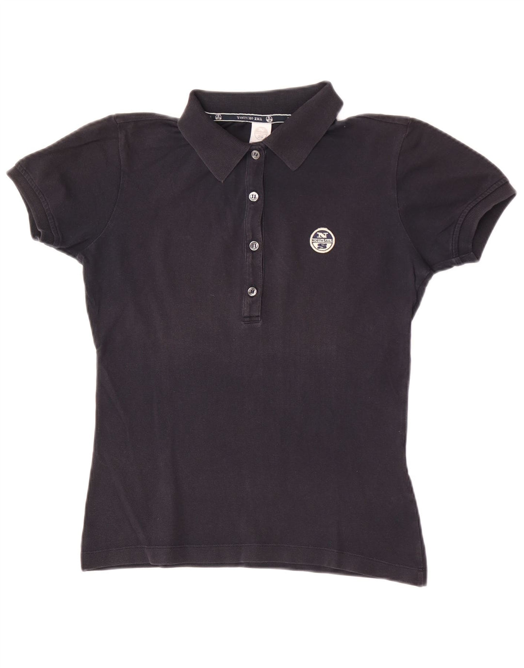 North Sails Dame Polo Shirt UK 12 Medium Sort Bomuld