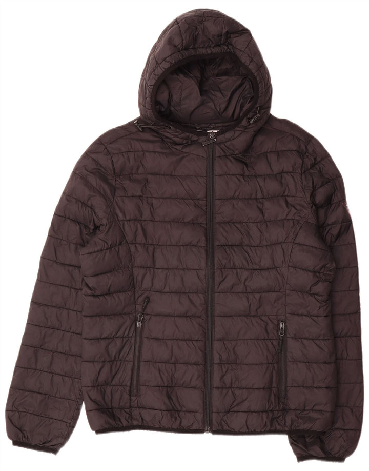 Carrera Dame Hætte Polstret Jakke UK 16 Stor Sort Nylon