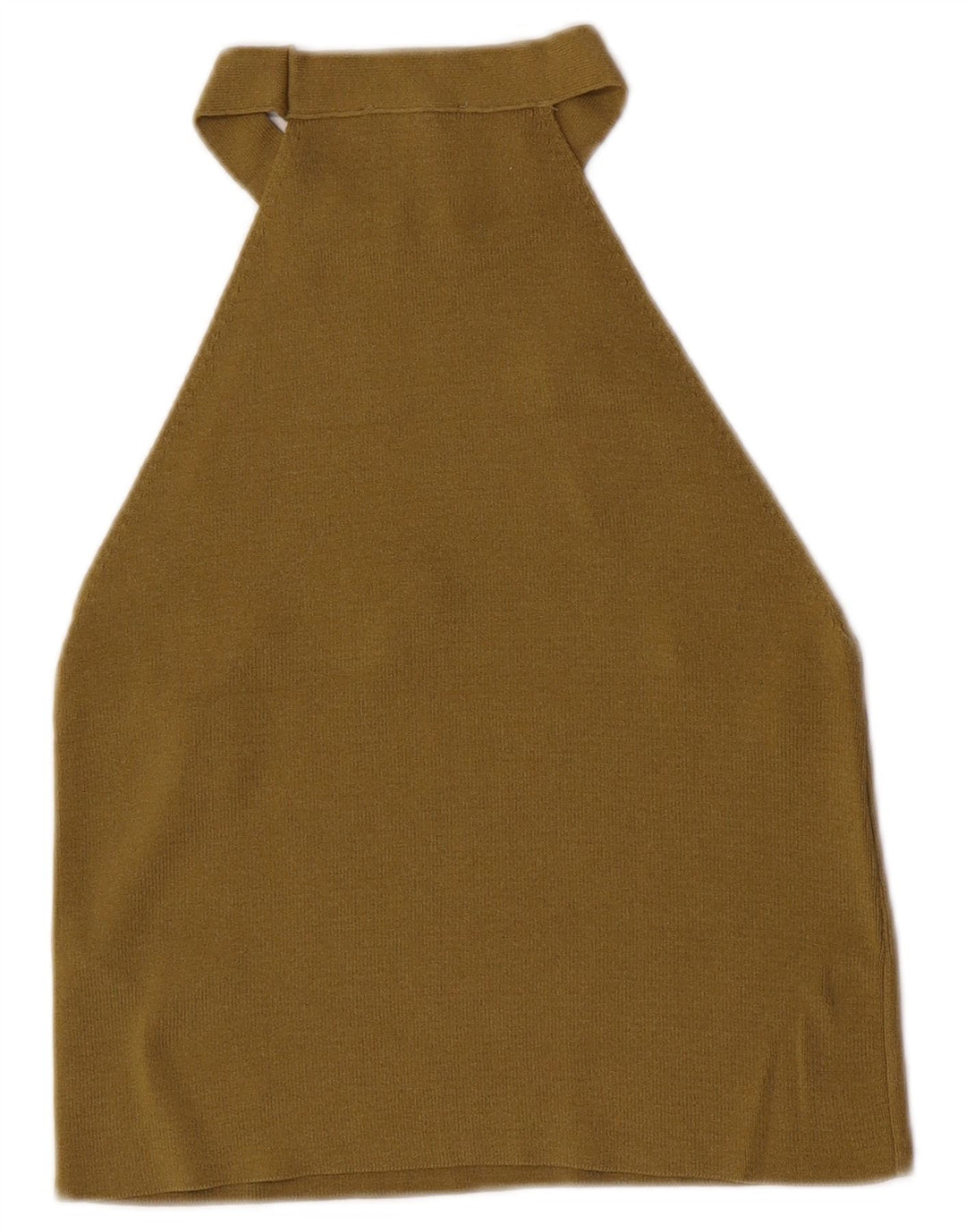 Topshop Dame Crop Halter Top UK 8 Small Khaki Viscose