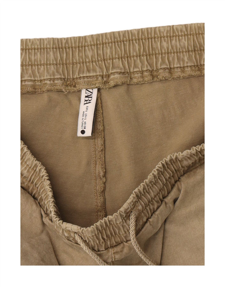 Zara Dame joggerbukser Large W30 L26 Khaki