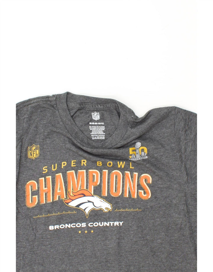 NFL Boys Broncos Graphic T-Shirt Top 10-11 Years Medium  Grey Cotton Vintage NFL and Second-Hand NFL from Messina Hembry 