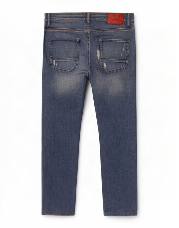 Zara Herre Distressed Slim Jeans EU 46 XL W36 L30 Blå