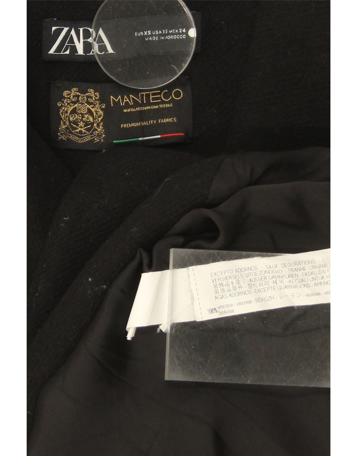 ZARA Womens Overcoat UK 6 XS Black Vintage Zara and Second-Hand Zara from Messina Hembry 