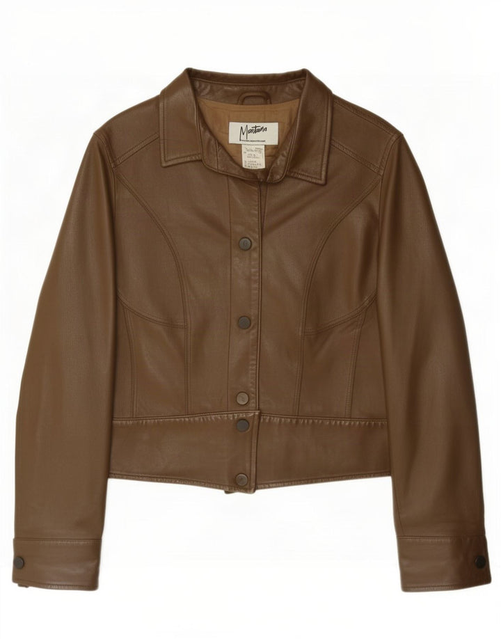 MONTANA Dame Læderjakke IT 44 Medium Brun