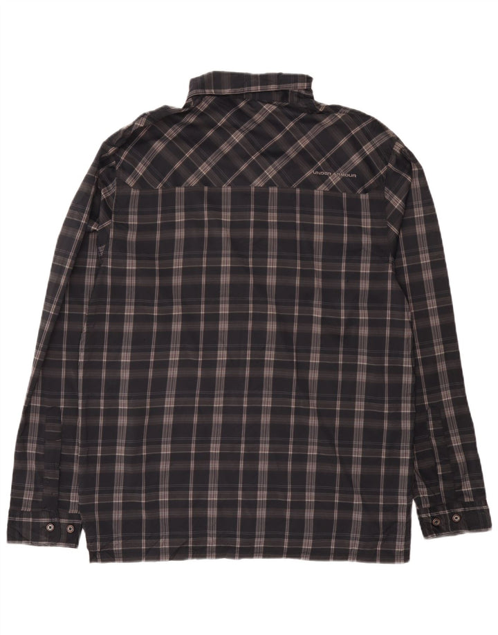 Under Armour Herre Allseason Gear Shirt Stor grå ternet polyester