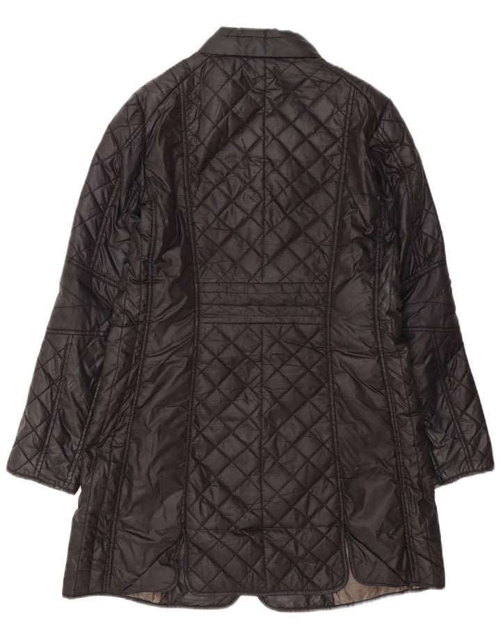 Zara Womens Quilted Polstret Frakke UK 16 Large Black Polyester