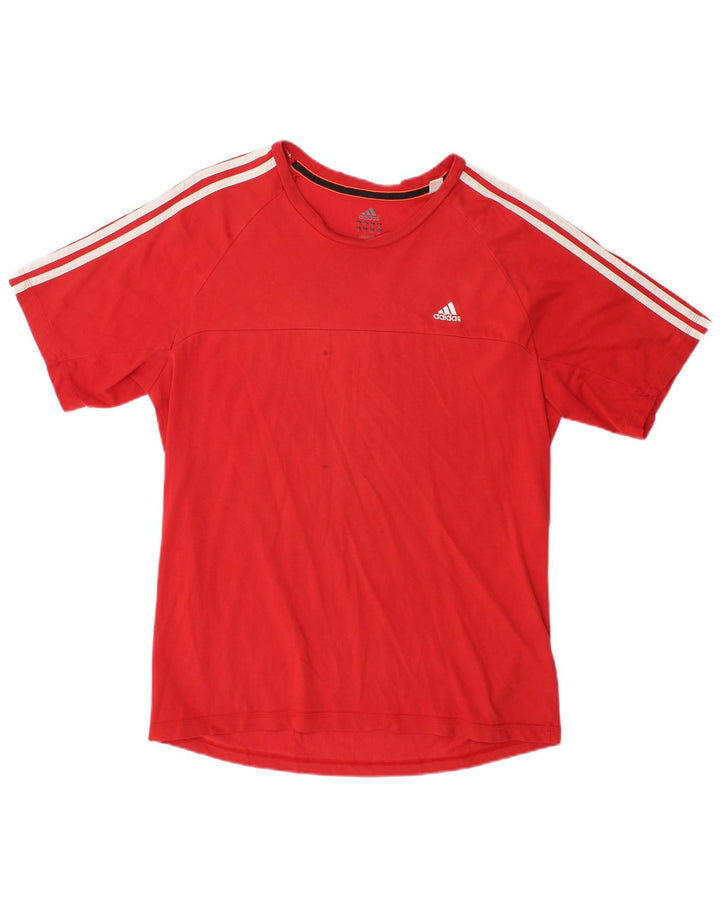 Adidas Herre Climalite T-Shirt Top Stor Rød Bomuld