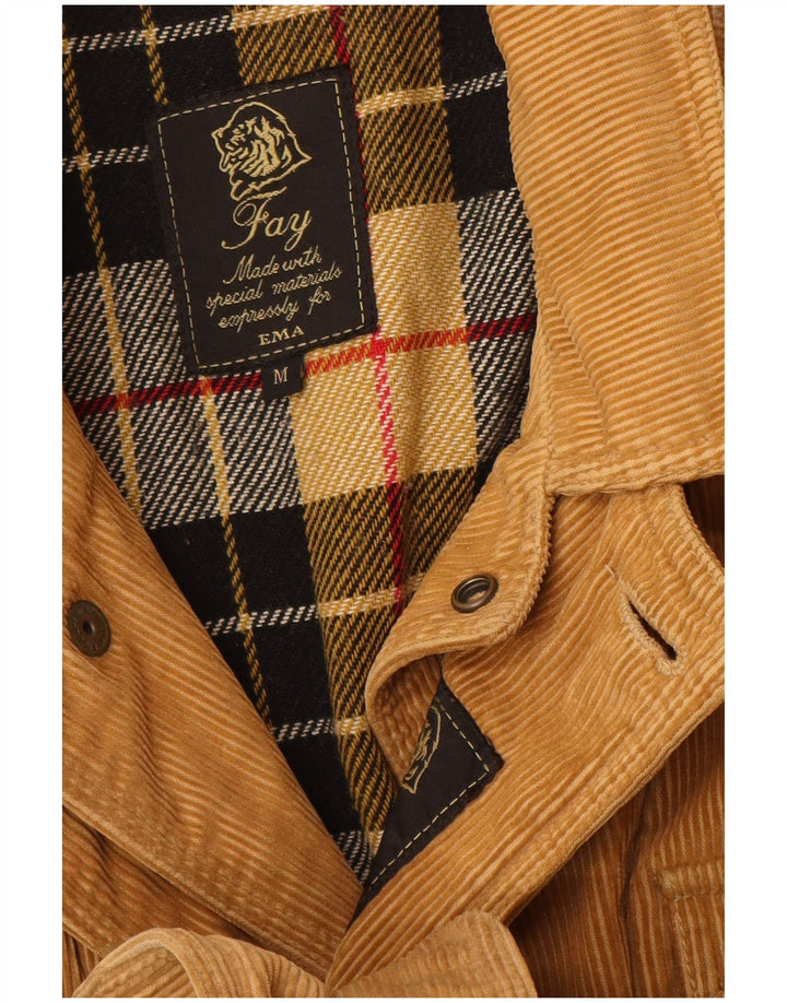 Fay Herre Corduroy Windbreaker Jacket UK 38 Medium Beige Bomuld