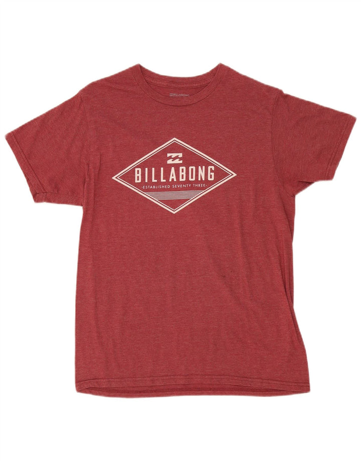 Billabong Herre Grafisk T-Shirt Top Medium Bourgogne Bomuld