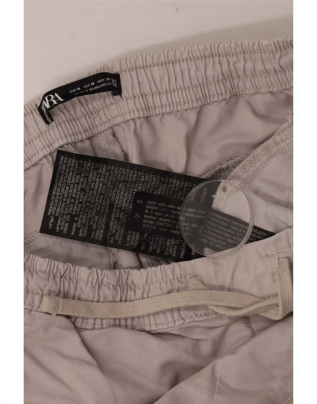Zara Herre Joggers Cargo Bukser Medium W31 L28 Grå Bomuld