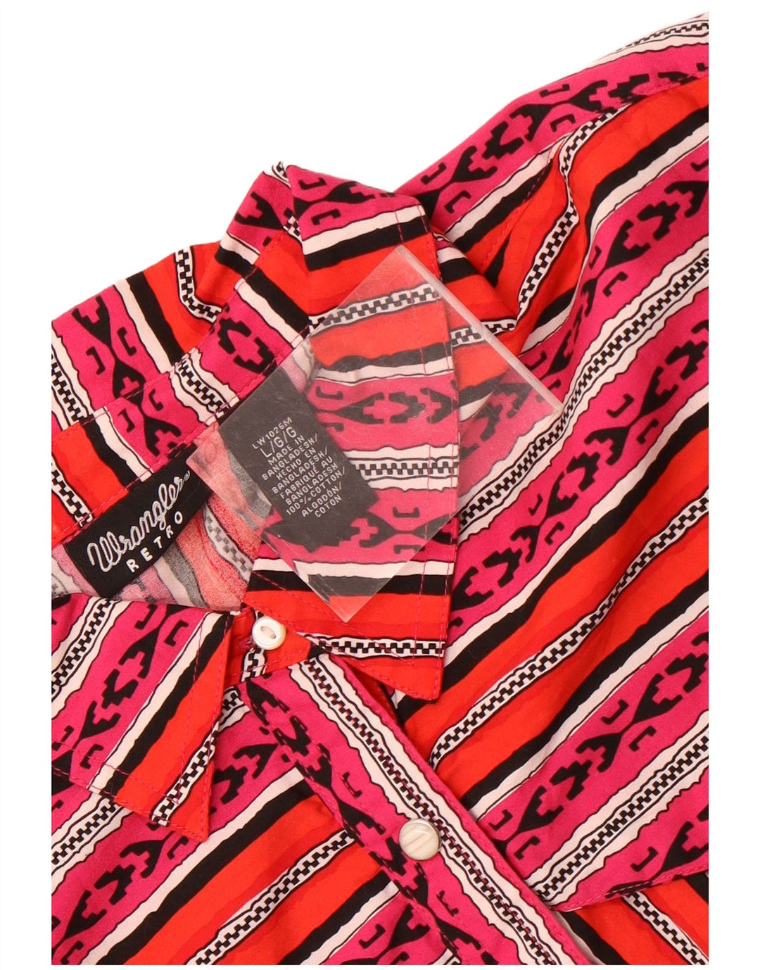 Wrangler Retro skjorte til kvinder UK 16 Stor flerfarvet stribet bomuld