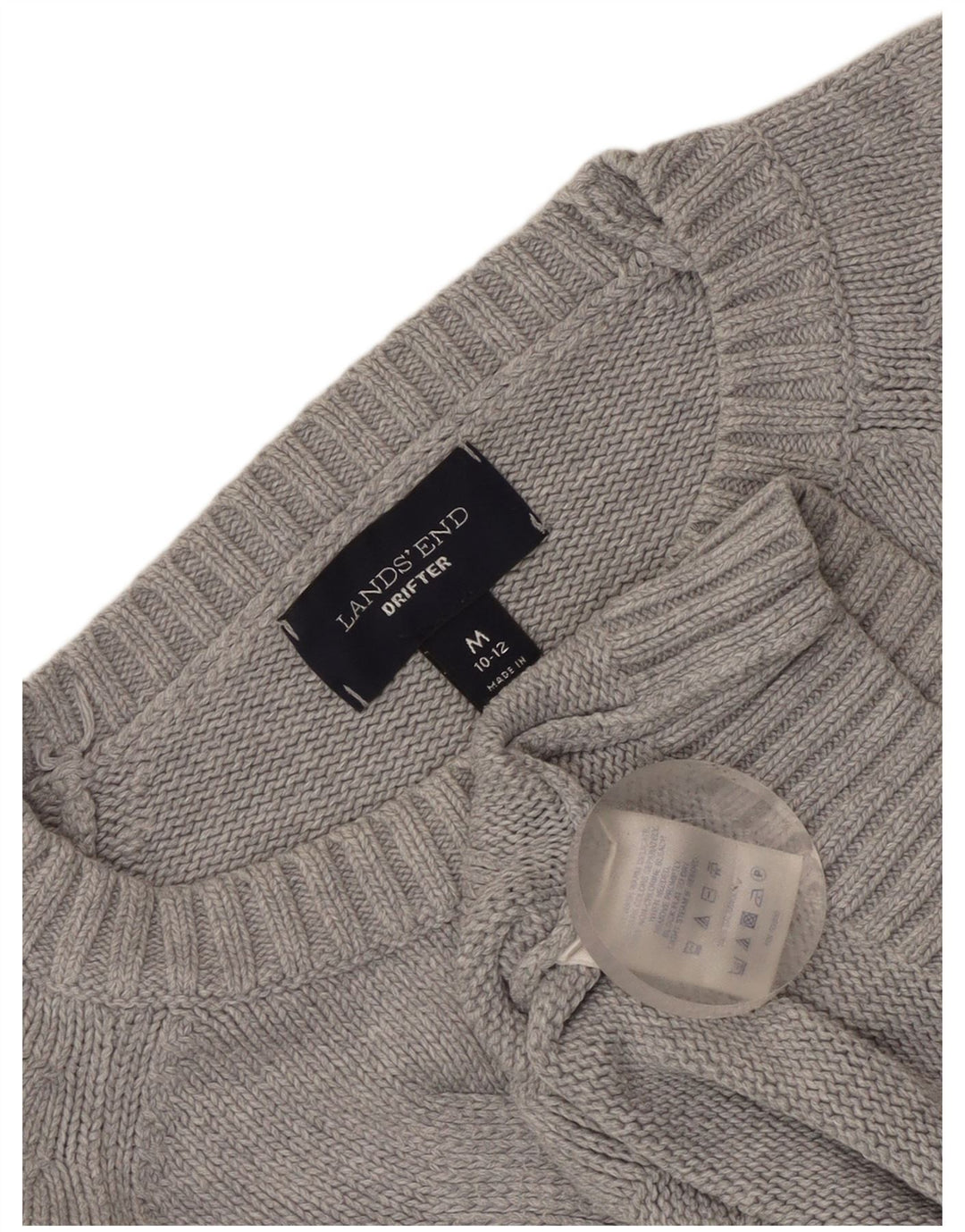 Lands End Dame Drifter Boat Neck Jumper Sweater UK 10/12 Medium Grey
