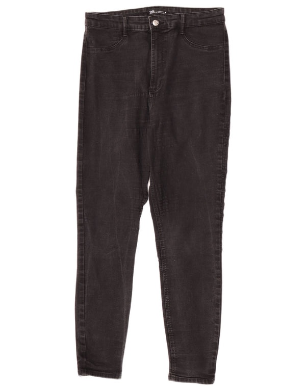 Zara Dame Højtalje Skinny Jeans EU 44 XL W34 L28 Sort
