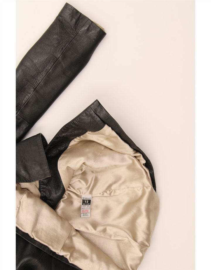 ST. BERNARD Womens Leather Jacket UK 12 Medium Black Leather Vintage St. Bernard and Second-Hand St. Bernard from Messina Hembry 