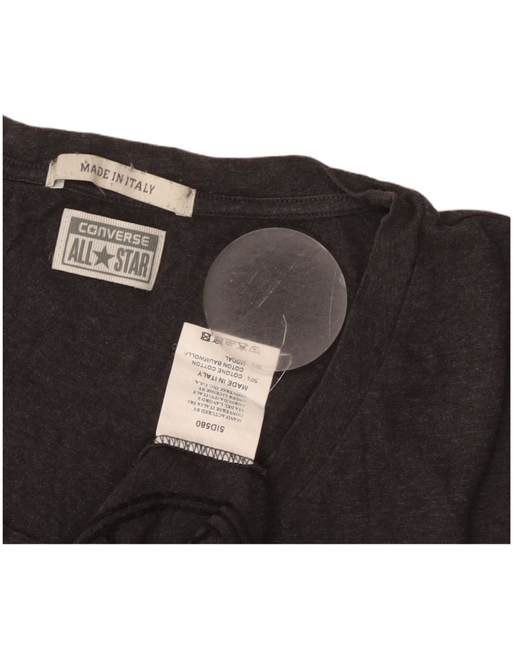 CONVERSE Grafisk T-shirt top til kvinder UK 14 Stor grå bomuld