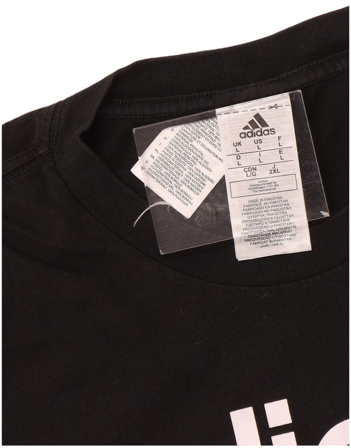 Adidas Grafisk T-shirt top til mænd, stor sort bomuld