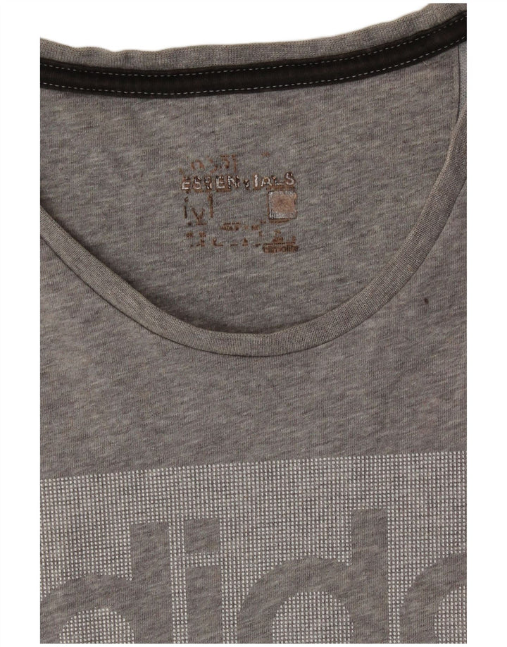 Adidas Grafisk T-shirt top mellem grå farveblok til mænd