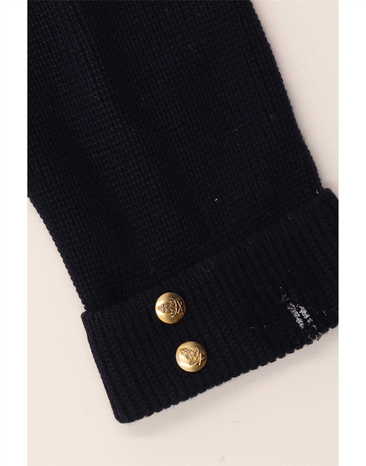 Vintage Dame Dobbeltradet Blazer Jacket UK 12 Medium Navy Blue