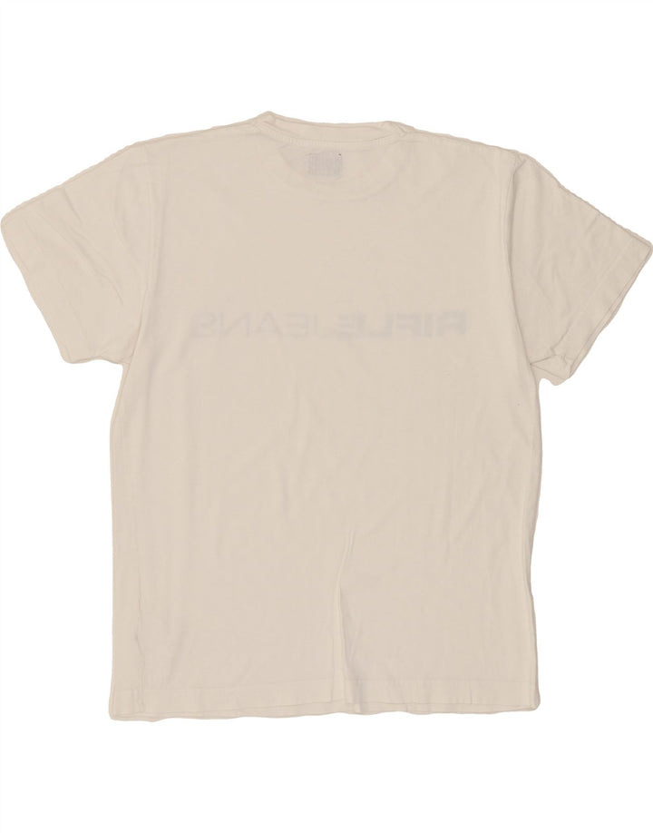 RIFLE Womens Graphic T-Shirt Top UK 14 Medium White Vintage Rifle and Second-Hand Rifle from Messina Hembry 