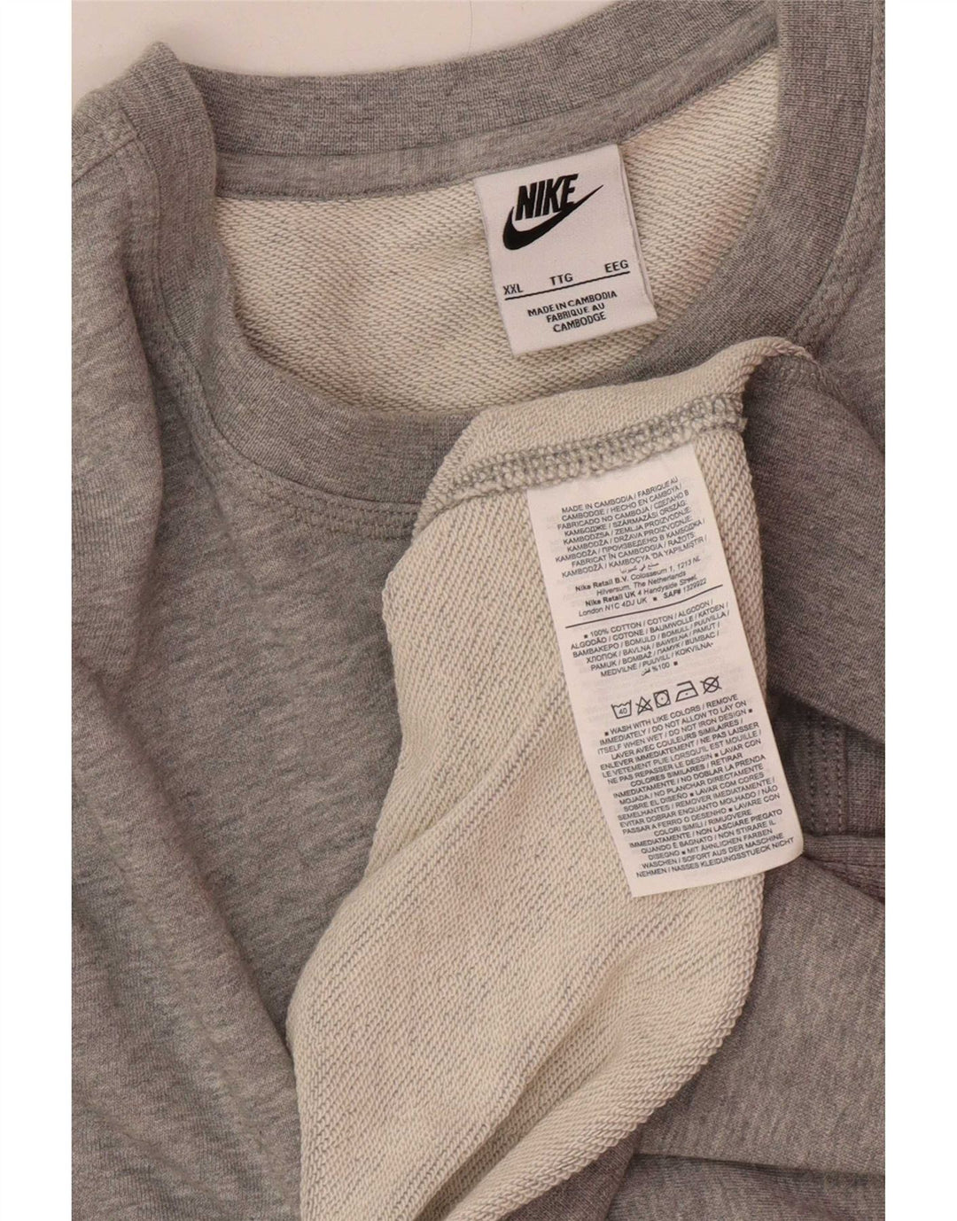 Nike Sweatshirt Jumper til mænd 2XL Grå bomuld