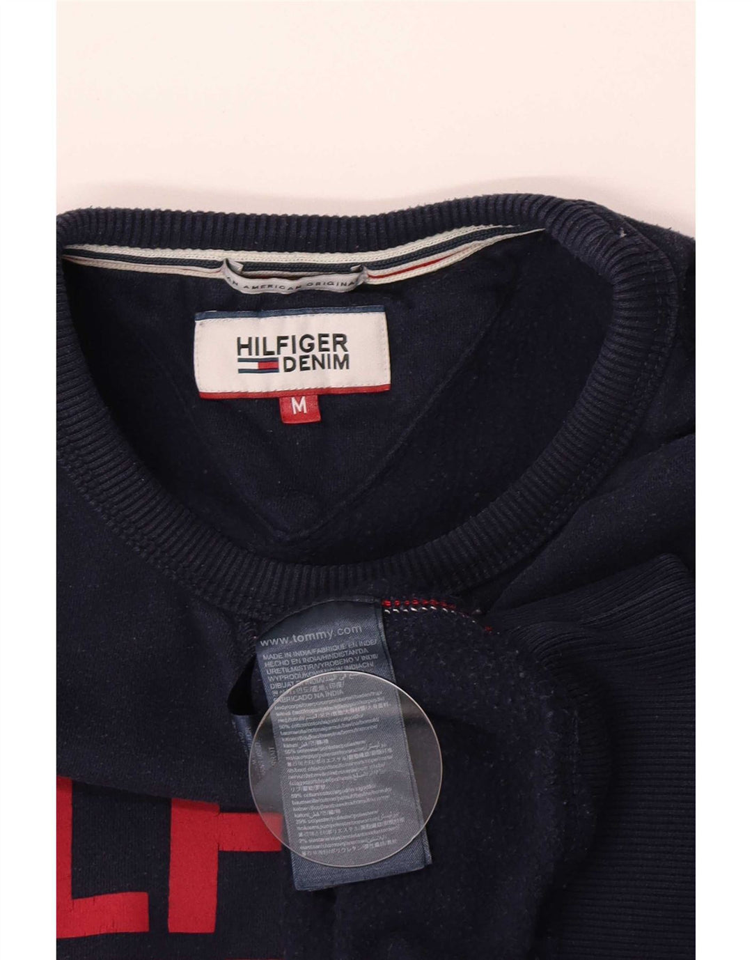 Tommy Hilfiger Herre Grafisk Sweatshirt Jumper Medium Navyblå Bomuld