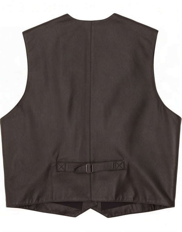 Vintage herre læder vest UK 42 XL Sort