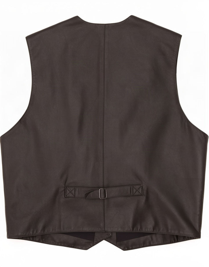 Vintage herre læder vest UK 42 XL Sort