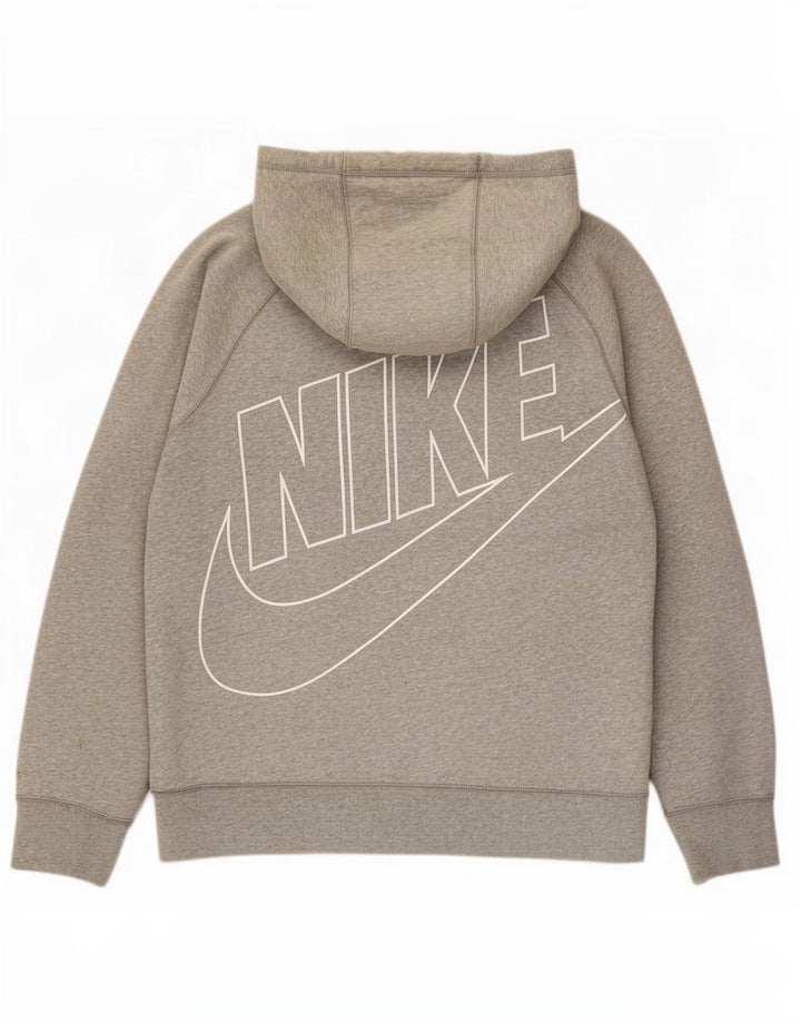 Nike Herre grafisk hættetrøje med lynlås, stor grå bomuld