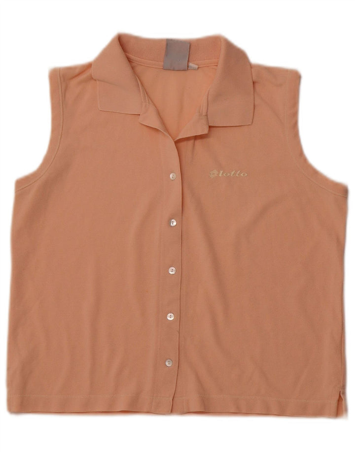 LOTTO Womens Crop ærmeløs skjortebluse UK 14 Large Orange