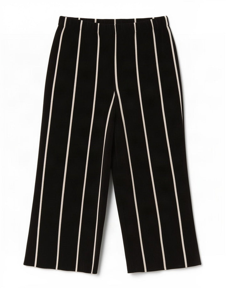 Zara Dame Cullotes Capri Bukser Small W26 L22 Sort Stribet