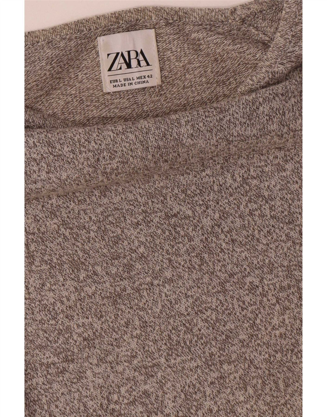 Zara Herre Top Langærmet Stor Grå Flecked