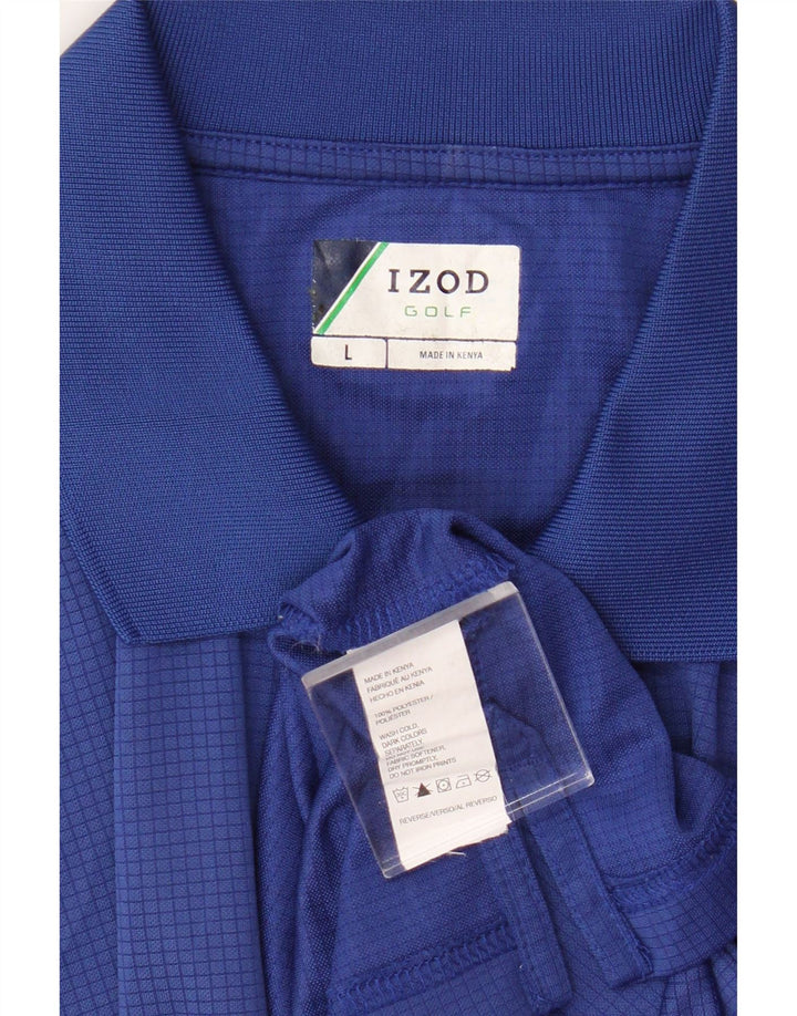 Izod Poloskjorte til mænd Stor blå polyester