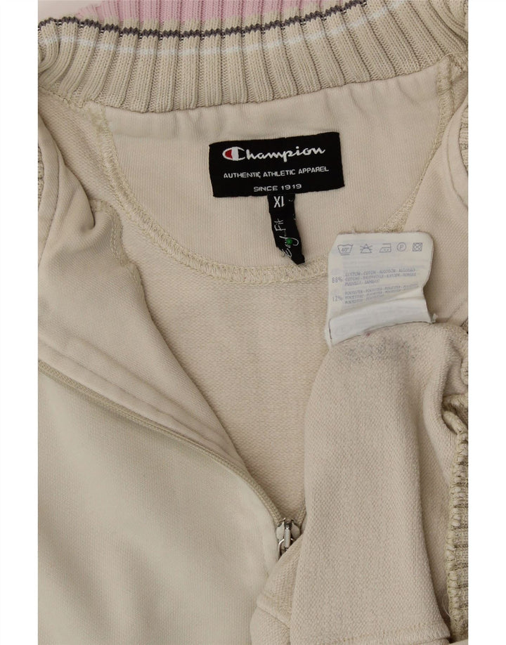 CHAMPION Sweatshirt med lynlås til kvinder UK 18 XL Beige Bomuld