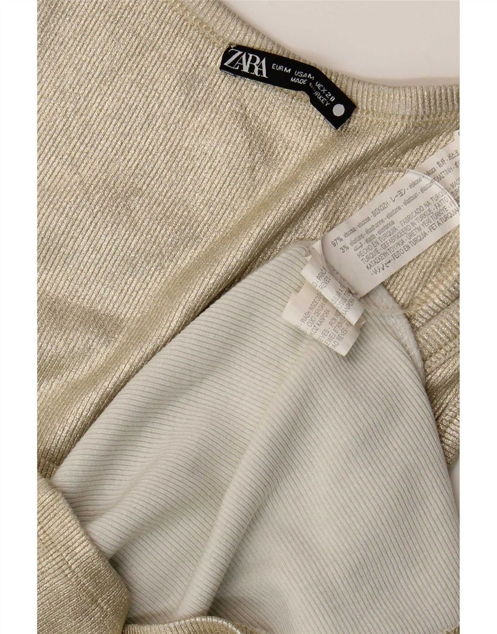 Zara Damevest Top UK 12 Medium Gold Viscose