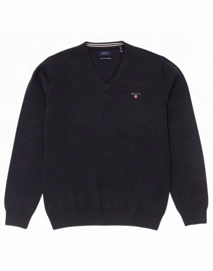 Gant Herre V-hals sweater Medium Marineblå Uld