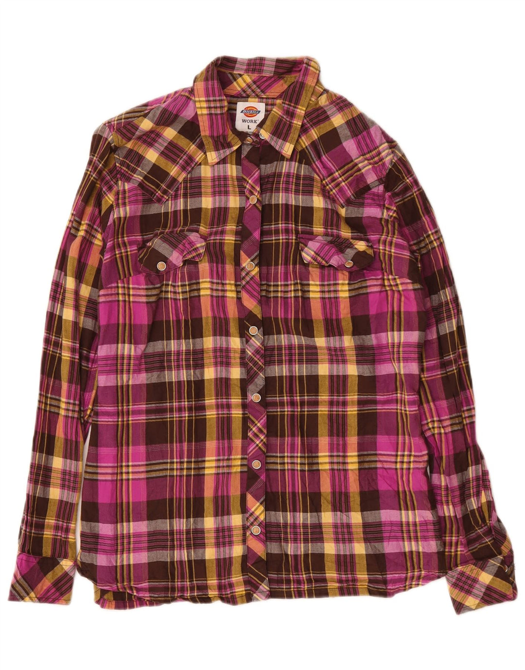 Dickies Dame Flanellskjorte UK 16 Stor Flerfarvet Ternet Bomuld