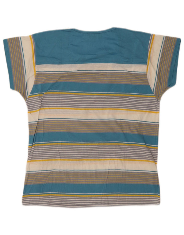 Cagi Dame Oversized T-Shirt Top UK 14 Medium Flerfarvet Stribet Bomuld