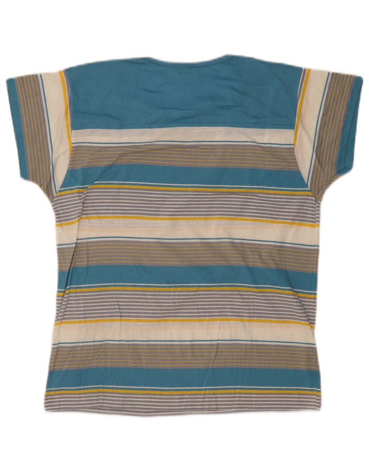 Cagi Dame Oversized T-Shirt Top UK 14 Medium Flerfarvet Stribet Bomuld