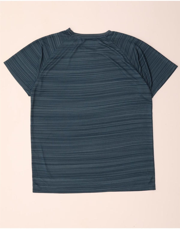 Mountain Warehouse Mens T-Shirt Top XL Blue Striped