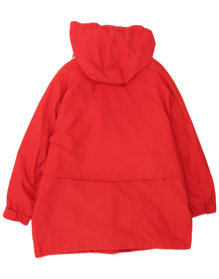 Sympatex Dame Hætte Oversized Windbreaker Frakke UK 20 2XL Rød Polyester