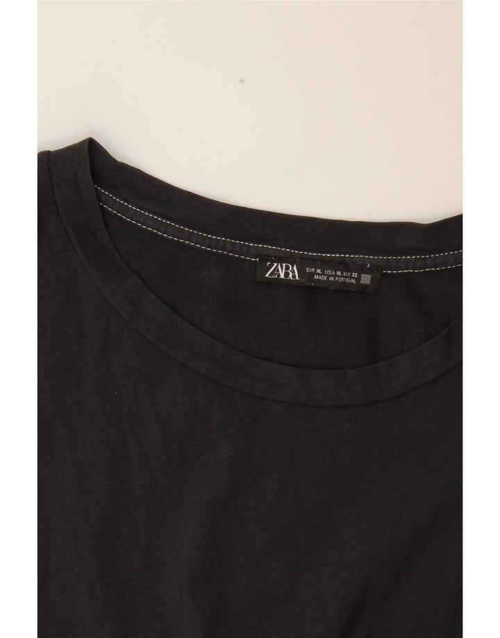Zara T-Shirt Top UK 18 XL Sort