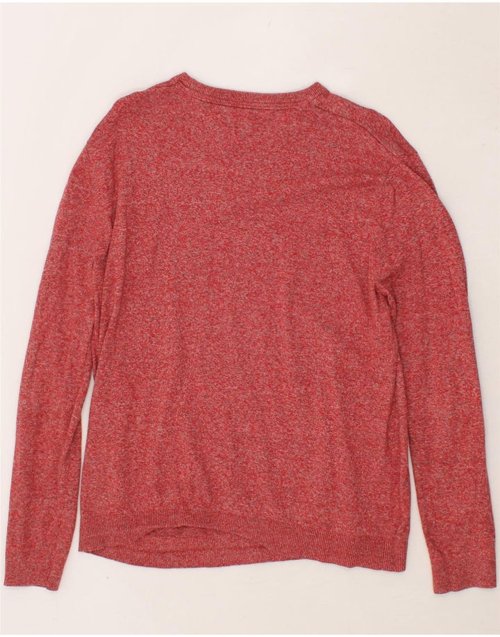 TOMMY HILFIGER Mens Boat Neck Jumper Sweater Medium Red Vintage Tommy Hilfiger and Second-Hand Tommy Hilfiger from Messina Hembry 