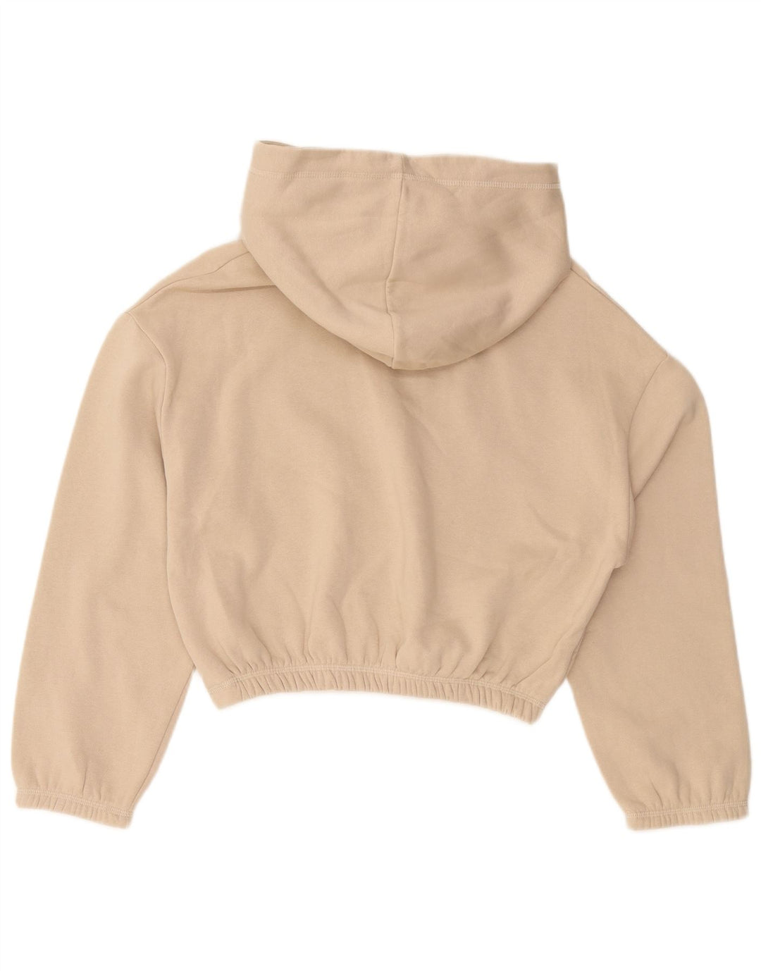 ZARA Dame Crop Hoodie Jumper UK 14 Medium Beige Bomuld