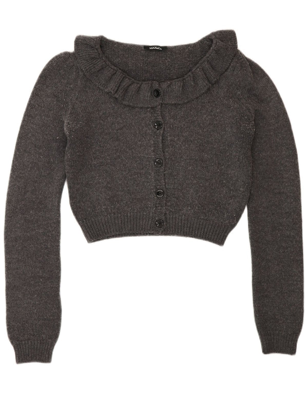 Max & Co. Womens Crop Cardigan Sweater UK 12 Medium Grey Uld