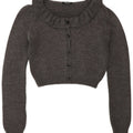Max & Co. Womens Crop Cardigan Sweater UK 12 Medium Grey Uld