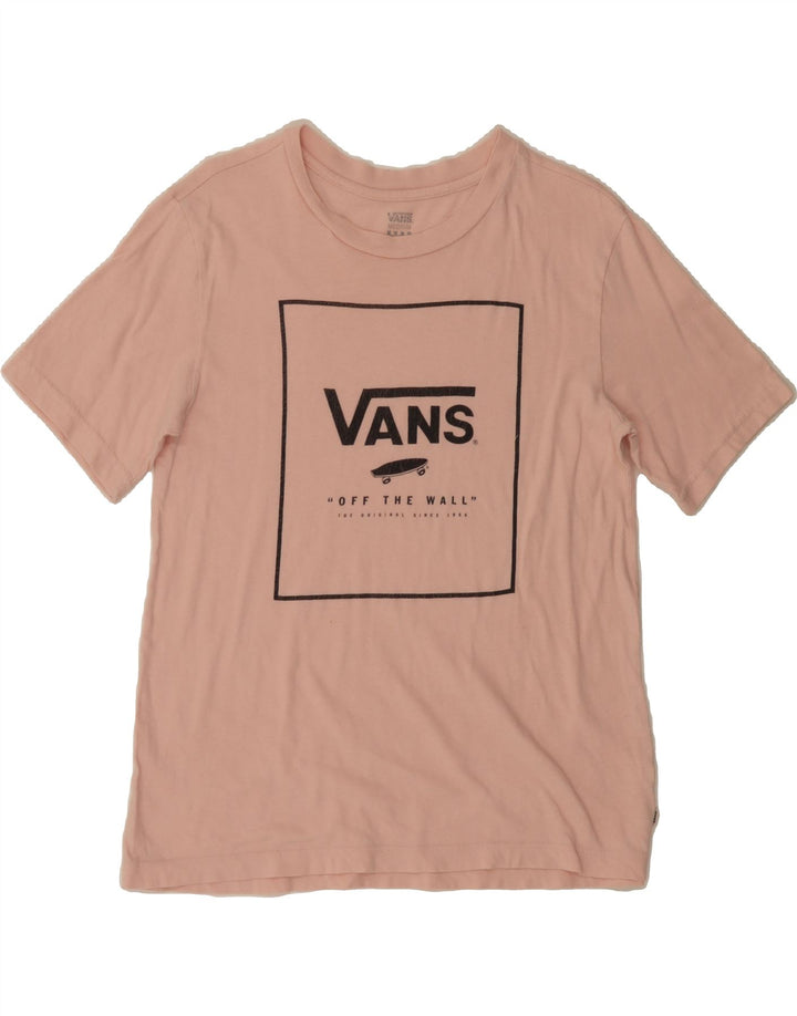 VANS Womens Graphic T-Shirt Top UK 14 Medium Pink Vintage Vans and Second-Hand Vans from Messina Hembry 